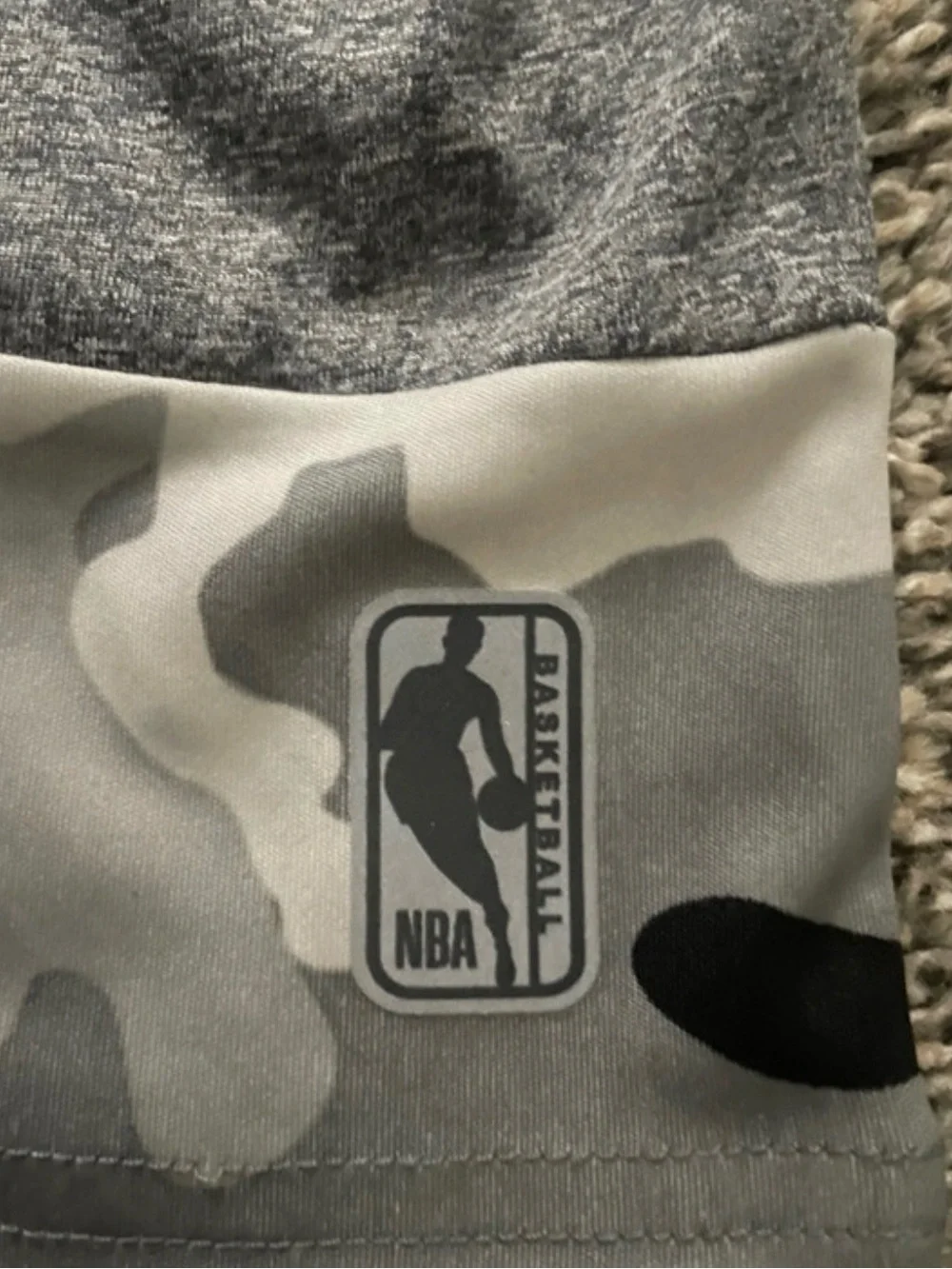 NBA 3t Gray Short-Sleeve Tee with Gray Camo detail
